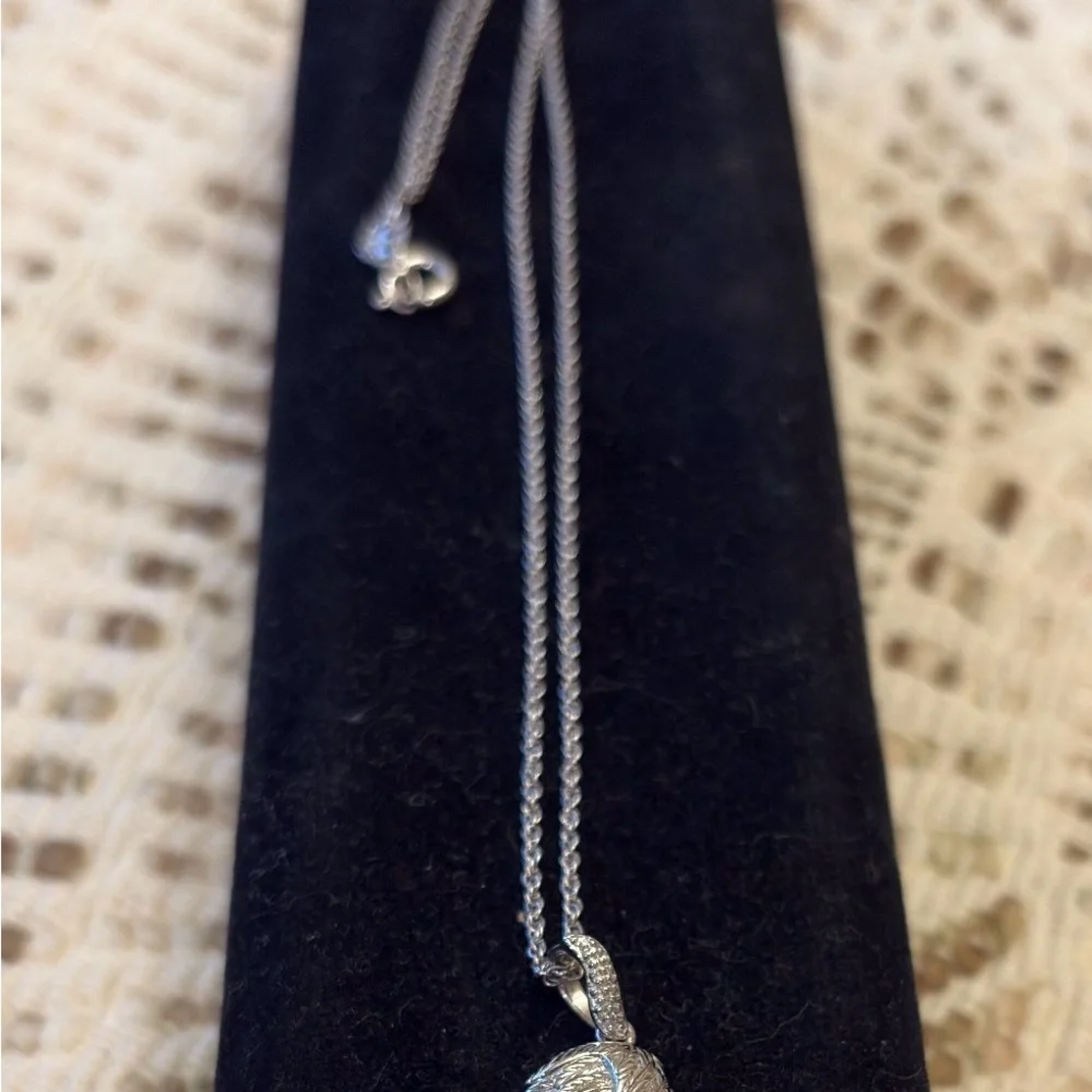 Sterling Silver and Diamond Wing Pendant Necklace - Picture 3 of 12